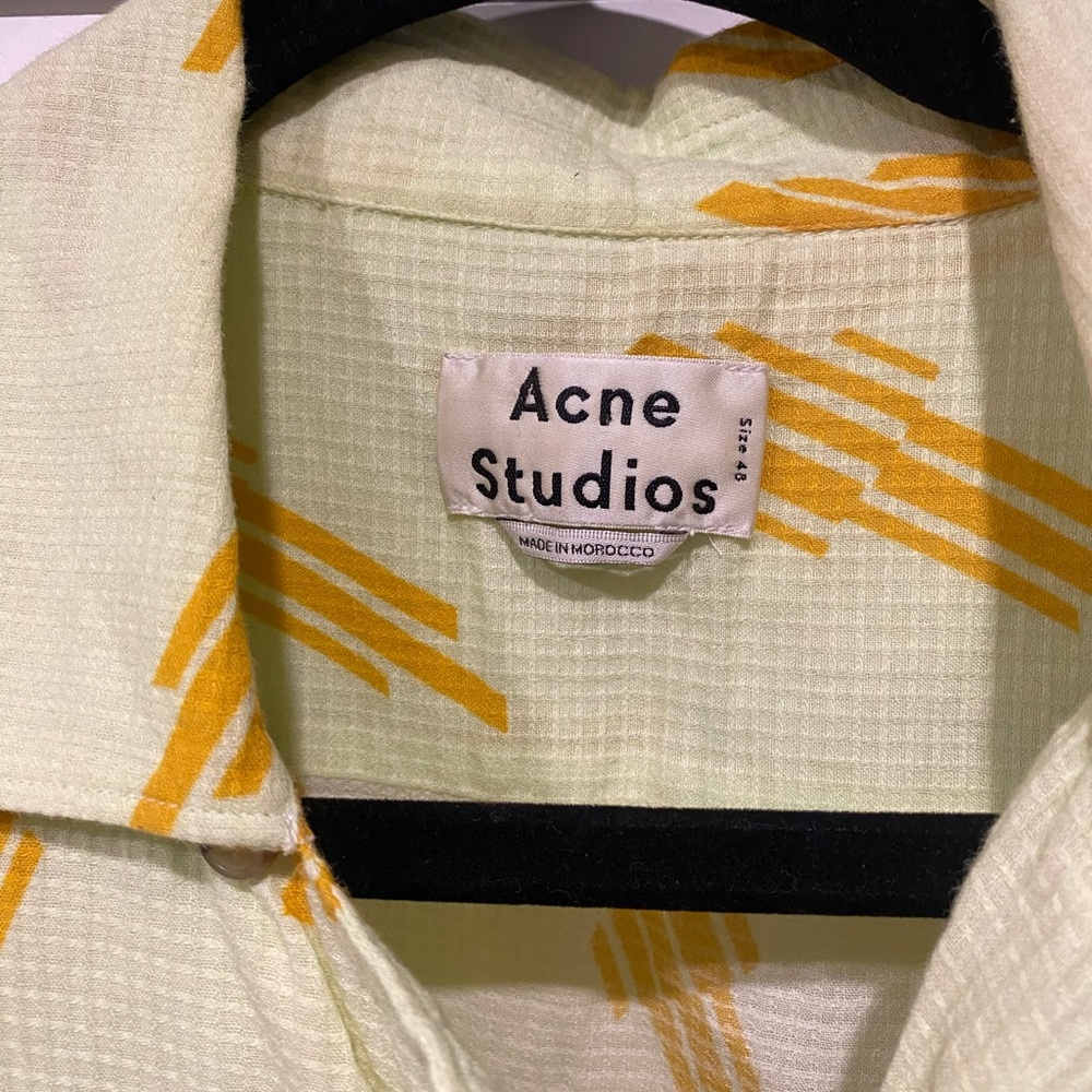 Acne Studios Light Green and Yellow Patterned Shirt - Picture 3 of 3